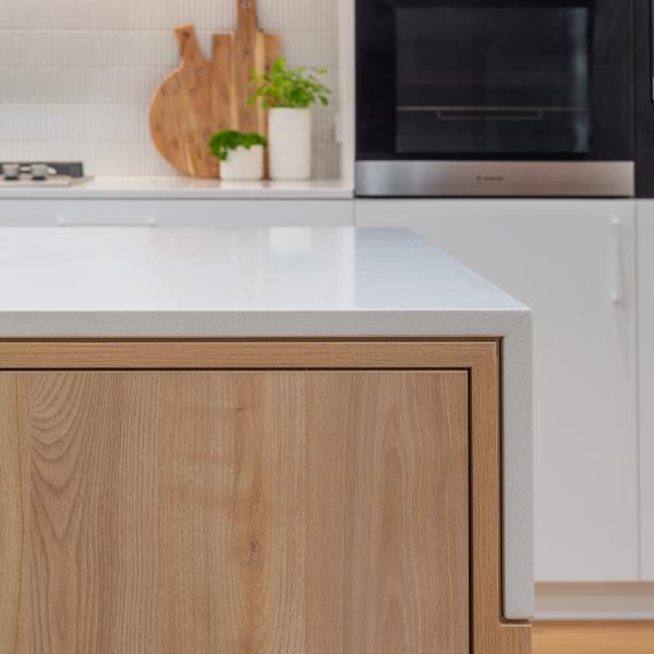 Diy Modular Timber Wood Veneer Kitchen Cabinet White Grain