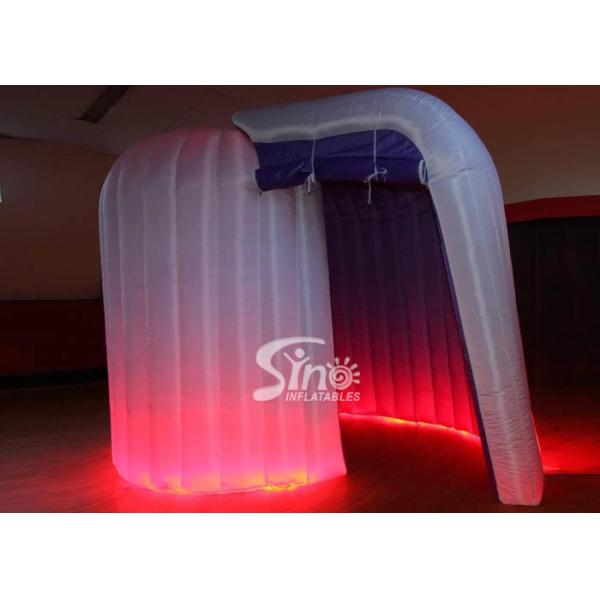 8' high roll shape tube led light inflatable photo booth enclosure with removable door