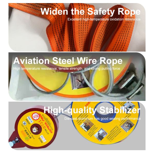TH-30A Reciprocating High-Rise Escape Descent Device, 15m Customizable Aviation Steel Wire Rope Fire Emergency Rescue Descender, 10-100kg Load Bearing One Person Safety Slow Down Escape Equipment for 