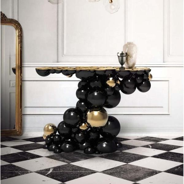 Console Hotel Lobby Coffee Table High End Light Luxury