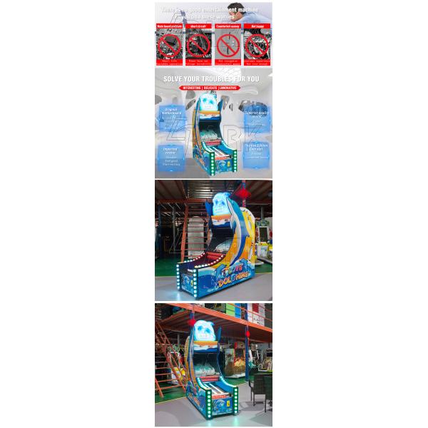 Amusement park kids lovely design Dolphin Bowling shooting ball video machine coin operated