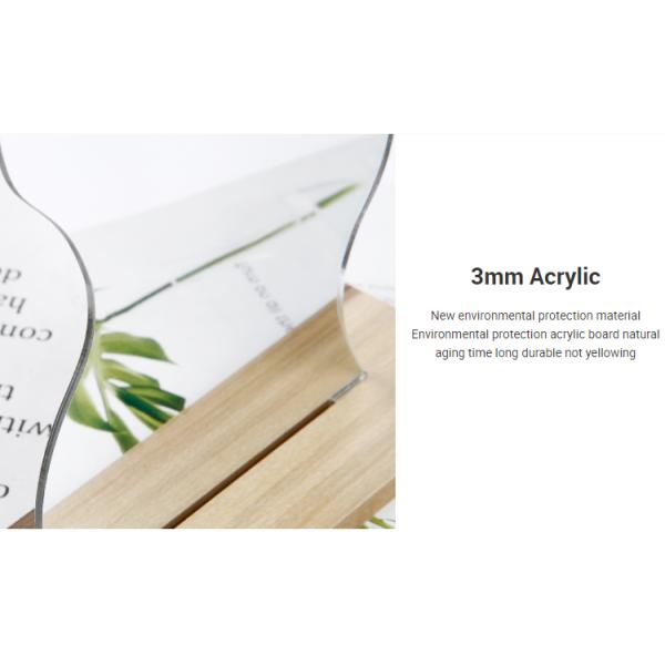 Curvy Portable Lighted Makeup Mirror Wood Stand For Vanity