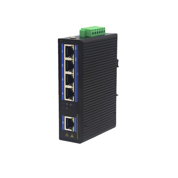 5 RJ45 Ports Industrial Gigabit Ethernet Switch 24V IEEE802.3at