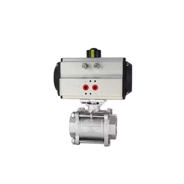 Customized and Thread Connection Form 2 Inch SS304 3 PC Ball Valve with Pneumatic Actuator