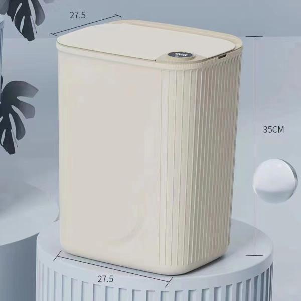 Living Room Bedroom IPX5 Waterproof Intelligent Electronic Motion Plastic Trash Can with Power Display