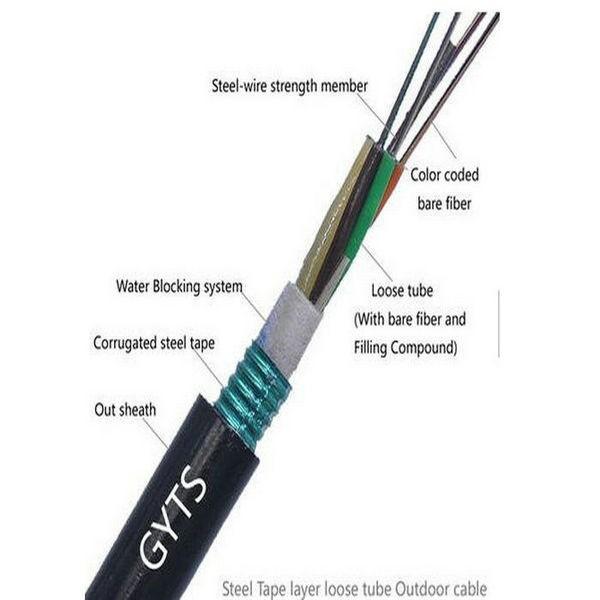 48 Cores Armoured  GYTS Underground Fiber Cable With Out PE Jacker