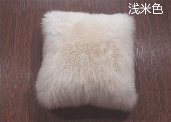 cor do creme do coxim de Seat do Lambswool do luxuoso do luxo de 45*45cm para a decoração home