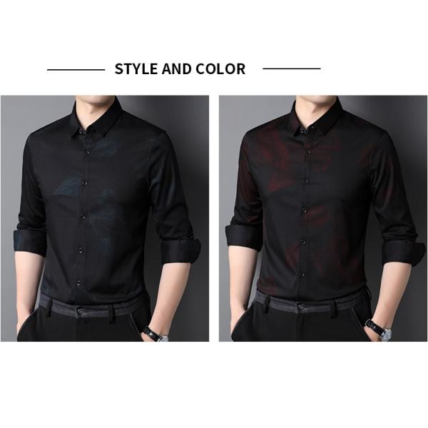 Camiseta de mano larga de viscosa/poliéster/espandéx para camisas de hombre