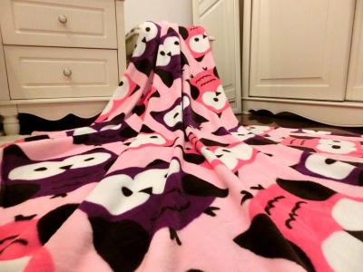 Warm Colorful Printed Coral Fleece Blanket , Plush Bed Blankets 100% Polyester