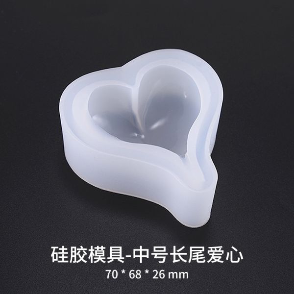 Crystal dropper mold DIY jewelry long tail heart high brightness three types of heart silicone molds, large, medium and small