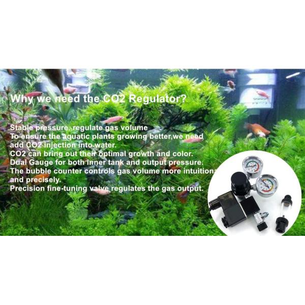 Fish Tank CO2 Regulator with Check Valve Dual Gauge Display CGA320 Thread Solenoid 110V