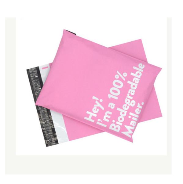 Cartoon Children Gift Boxes Express 100% Biodegradable Courier Bags Matte Black Pink