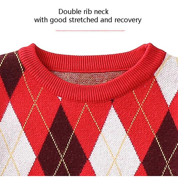 Stylish Pullover Parent-Child Sweater with Long Sleeve and Embroidery Accents for Winter season