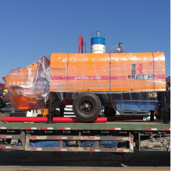 Прицепный бетонный насос мощностью 30-100 м3/ч с дизельным и электрическим топливом