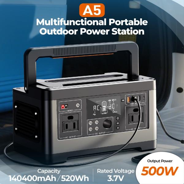 Centrale électrique portable de haute qualité 500W 520wh Batterie au lithium Onduleur solaire Batterie de stockage d'énergie Batterie externe avec bon prix