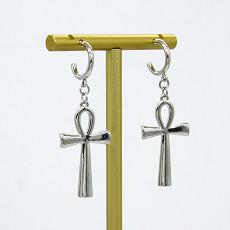 Brincos perfurando Opal Earrings Smooth Surface branco da aro transversal da liga