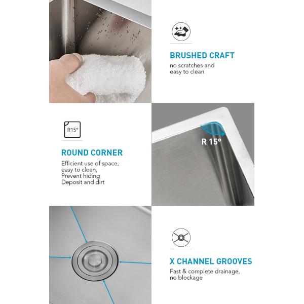 Modern Stainless Steel Kitchen Sink Double Bowl 18 Gauge For Laundry Room OEM