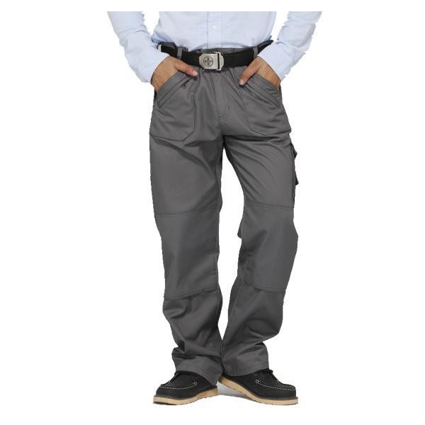 Twill Woven Fabric Mens Multi Pocket Work Trousers With Zipper Tear Resistant