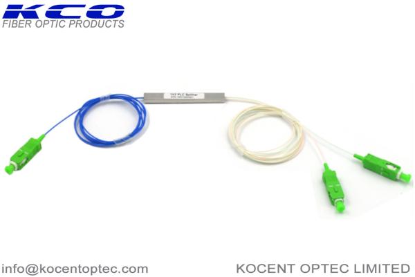 1x2 Fiber Optic Splitter ,  SC APC Passive Optical Splitter 1.0m White Tube