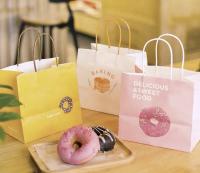 CMYK 4 cores Offset Impressão de papel Kraft Sacos de manuseio para embalagens personalizadas de luxo