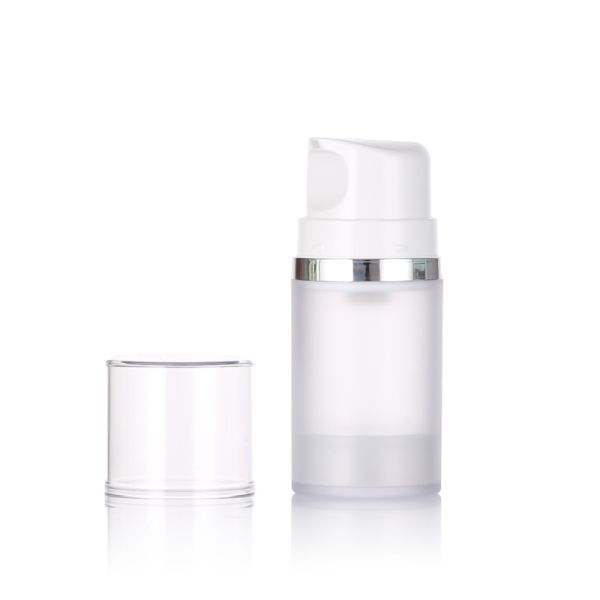 Stock White Cream Plastic Airless Pump Bottle for Lotion Facial Cleanser & Skin Care Serum 50ml/100ml/150ml Screen Printed