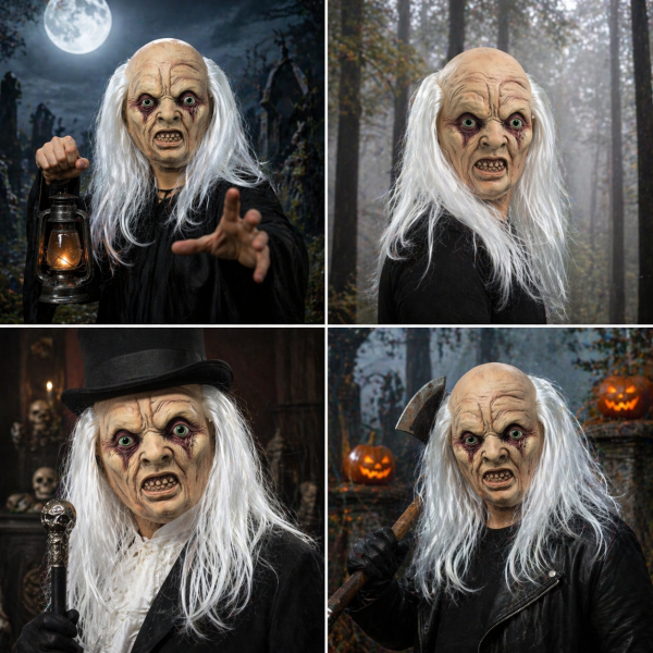 Latex Material Creepy Mask for Halloween Events - One Size Fit Most Scary Mask for Horror Themed Parties
