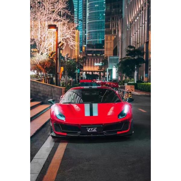 Auto Parts ForFerrari 488 Body Kit 488 Upgraded PistA-style Front and Rear Bumper Bonnet Spoiler Carbon Fiber Body Kit