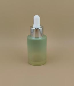 New Design Matte Clear Gradual Change Matcha Green Smooth Round Dropper Bottle K