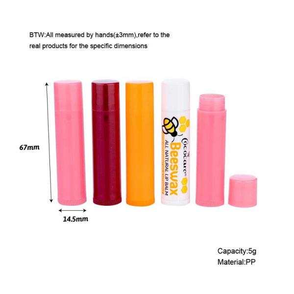 5г пластиковая помада прозрачная трубка упаковка яркая розовая трубка помада
