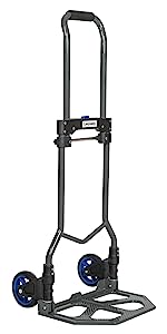 Folding Hand Truck Dolly, 264 Lb Capacity Heavy-Duty Luggage Trolley Cart Telescoping Handle and PP+EVA Wheels
