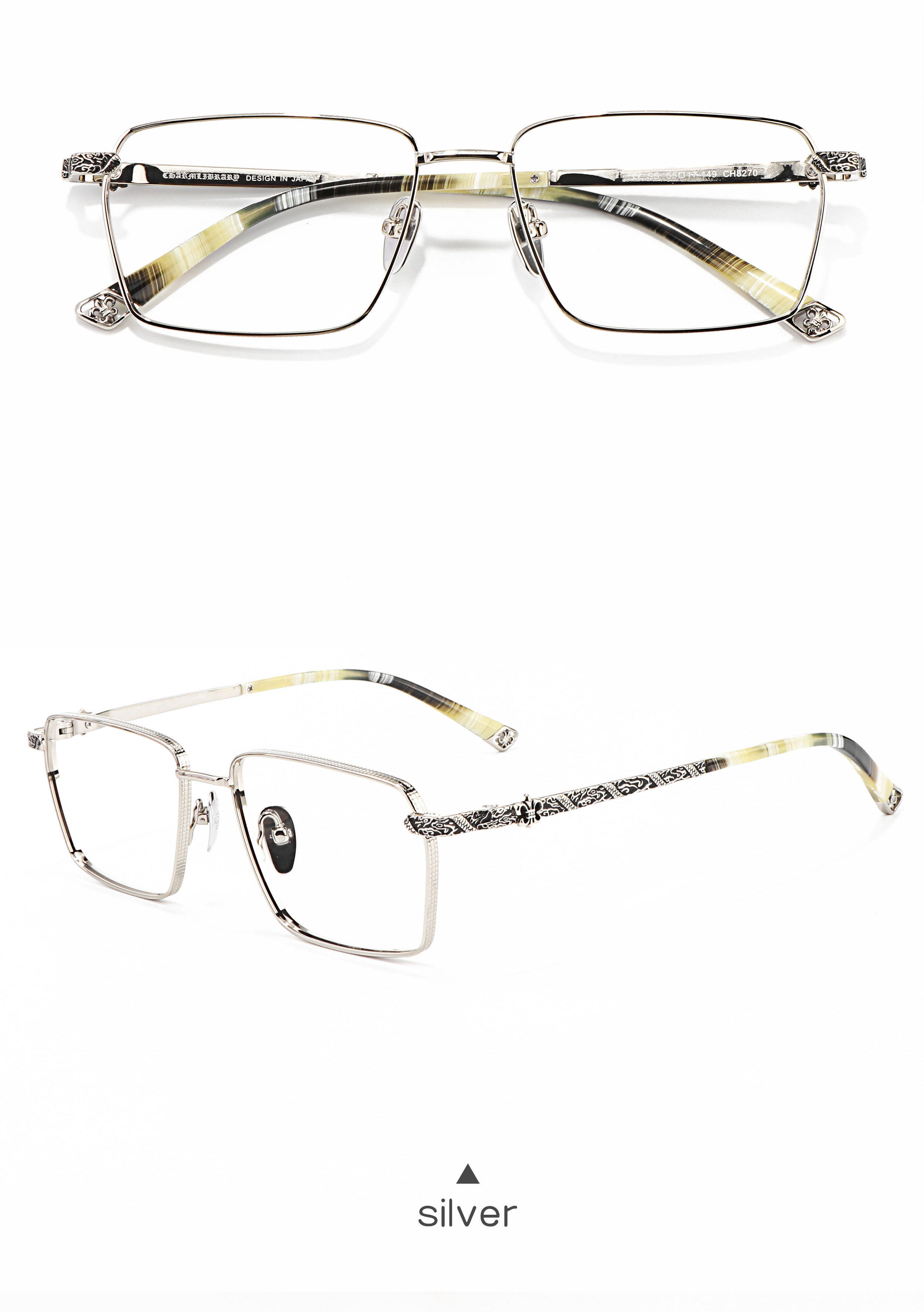 Solid Full Frame Punk Style Gold Durable Lightweight Presbyopia Female Men's Prescription Customizable logo UV Glasses Frames