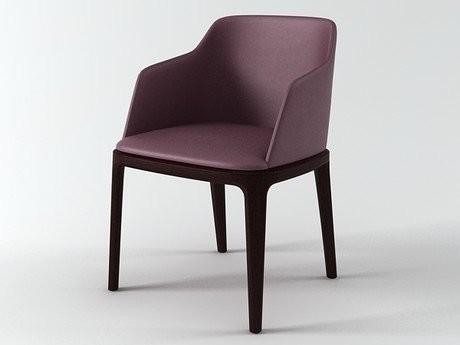 Poliform Grace Leather Restaurant Chairs , Comfortable Restaurant Dining Chairs