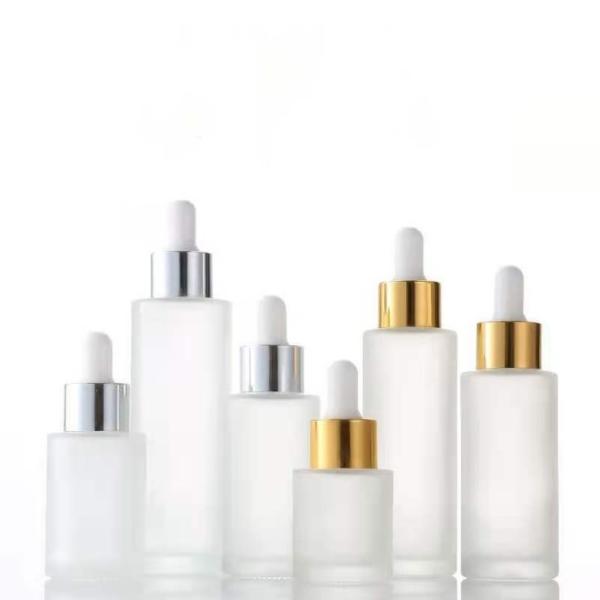 ombro liso cosmético de vidro da garrafa 10ml do conta-gotas do soro da pipeta vazia de 37*92mm