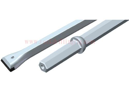 Steel Rock Drill Rods Hole Integral Drill Rod With Chisel Tungsten Carbide Head