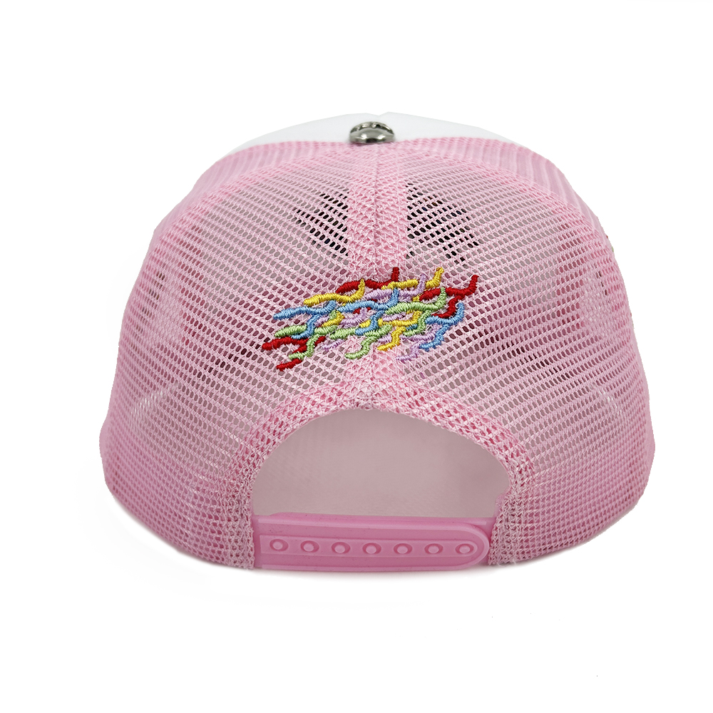 Trucker Foam Mesh Snapback Hat Embroidery Rhinestone Blank Cap Flat Brim Adjustable Breathable