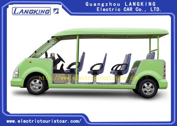 Capacious 11 Seats Green Electric Shuttle Car Resort Vehicles High Performance