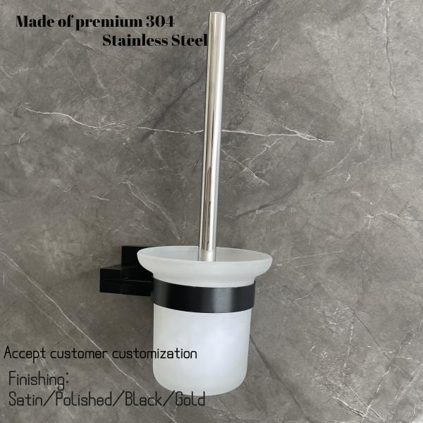 Почищенная щеткой щетка туалета со стеной ручки металла установила щетку чистки Bathroom