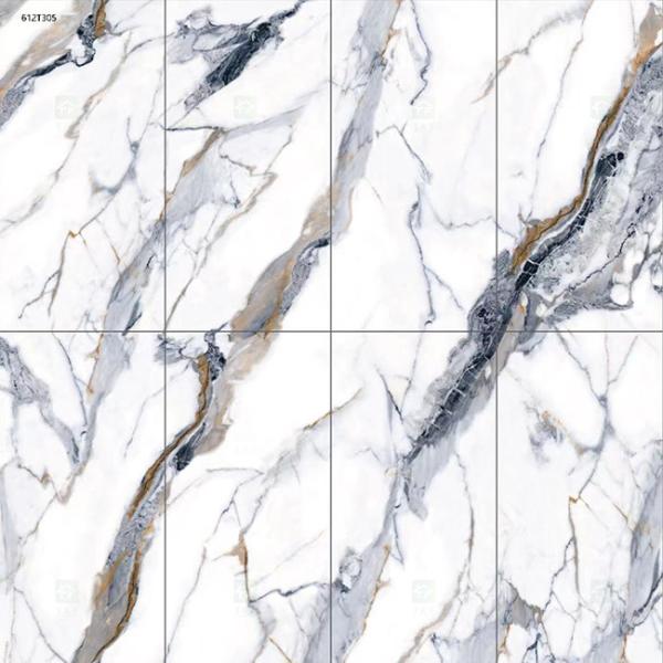Telhas rústicas da porcelana de pedra luxuosa do olhar de 600x1200 Matt Glazed Porcelain Tiles Marble
