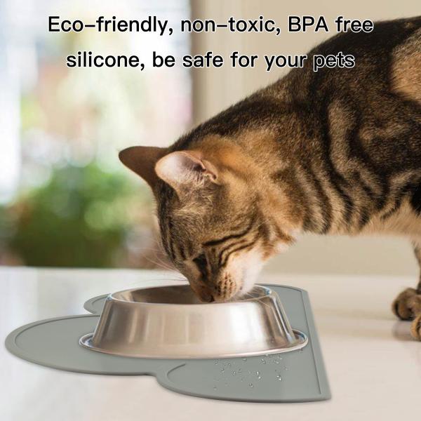 Силиконовый коврик для кормления домашних животных Коврик для кошек для собак с поднятым краем Противоскользящий водонепроницаемый коврик для домашних животных Коврик для кормления домашних животных
