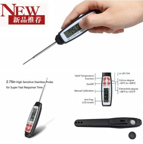Pen Type Quick Read Meat Thermometer , Home Cook Instant Temp Thermometer