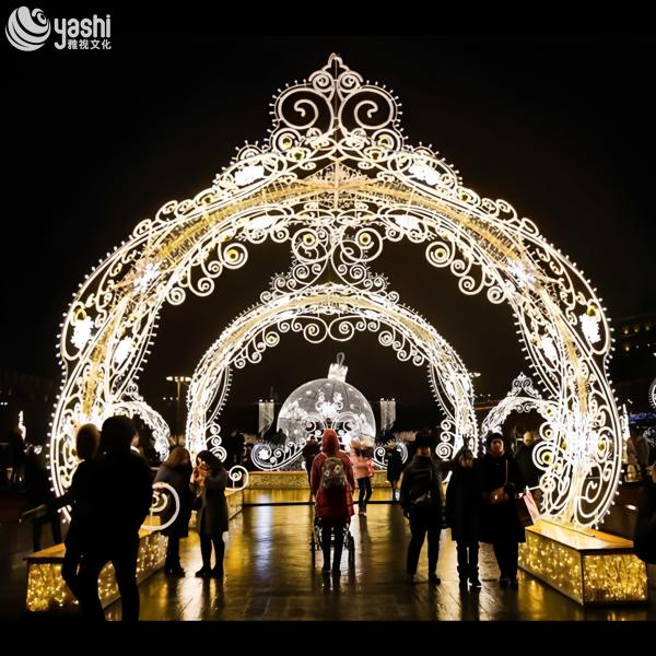 Christmas Wedding LED Lighting Wire Arch Gate Large Handmade