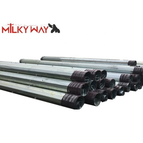 132KV High Voltage 15m~30m Steel Power Pole Hot Dip Glavanized Transmission Electrical