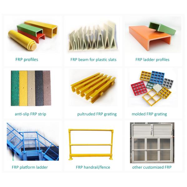 Smooth 70mm 80mm FRP Channel Profile Insulated Ladder Profile Fiberglass Composite Channel Beam