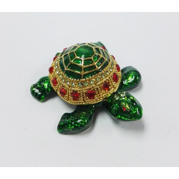Mini Turtle trinket jewelry box petwer metal jewelry box diamond decoration gifts box