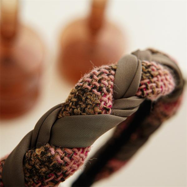 GLH017 Non-slip premium hair accessories knitted twist high cranial pressure headband