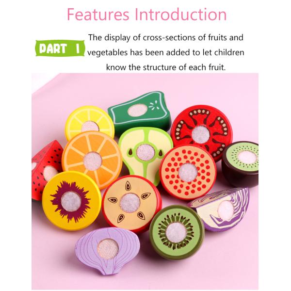 Варить подпирает еды игры роли 5.5cm игрушки плода деревянной магнитные