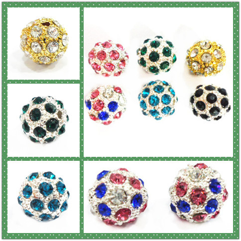Jewellery Accessories Round Mixed Color Crystal Pave Ball Beads Personalized