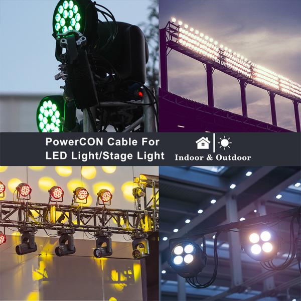 10A/15A Cabo de alimentação americano AC 14AWG NEMA5-15P para PowerCon NAC3FCA para ecrã LED