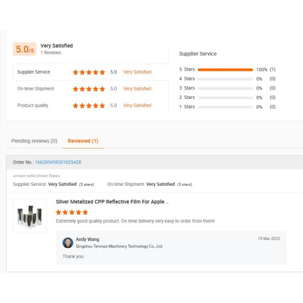 Impresión a medida Película Bopp metálizada de plata suave sellable por calor para envases flexibles