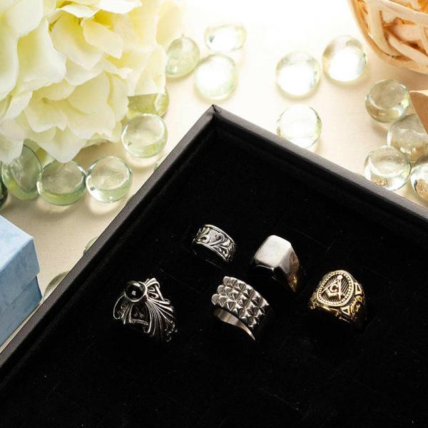 Коробка пены бархата ПУ вводит черное/белизну, пена шкатулки для драгоценностей защитная